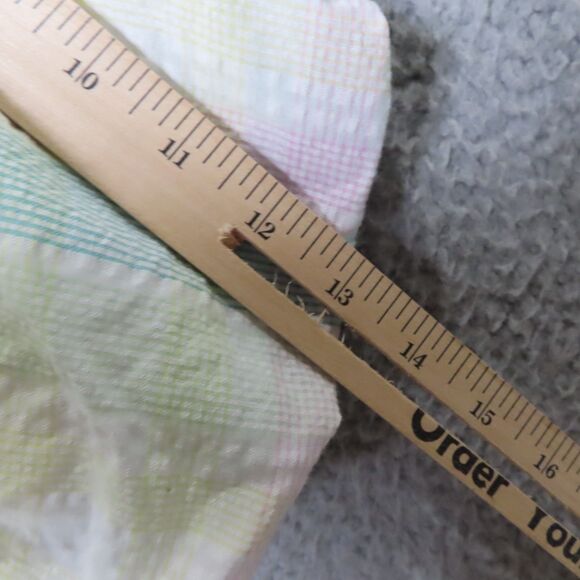 Old Navy Top 2X Multicolor Square Neck Checked Seer Sucker Puffy Short Sleeves - Picture 10 of 11